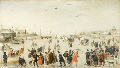 Escena de invierno en un canal congelado de Hendrick Avercamp